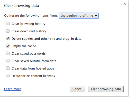 Clear Browsing Data